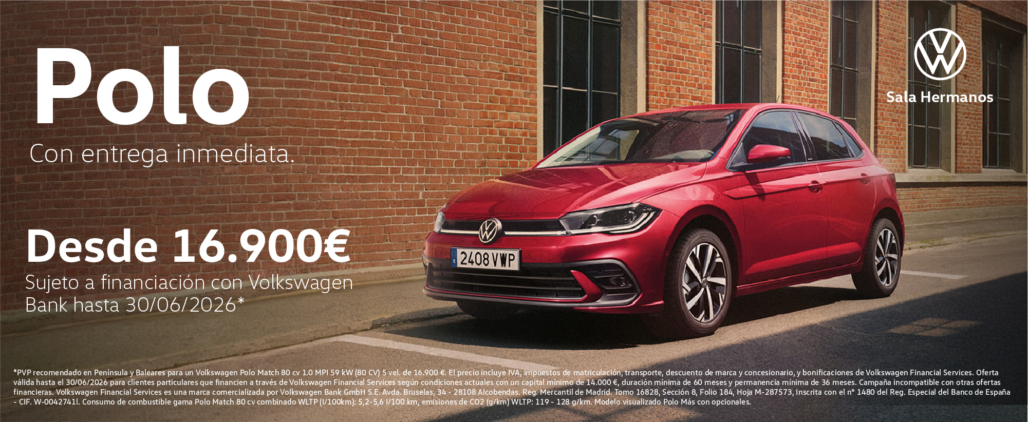 Volkswagen Polo con entrega inmediata desde 16.900€